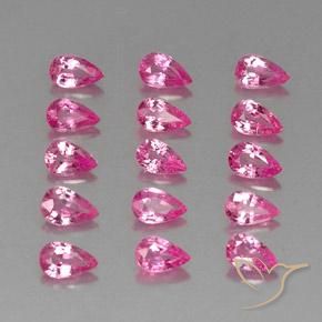 Gemme di Zaffiro Rosa medio-scuro naturale da 3.93 ct, Forma a pera, VVS-VS