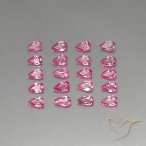 Gemme di Zaffiro Rosa scuro naturale da 4.36 ct, Forma a pera, VVS-VS