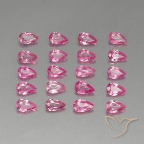 Gemme di Zaffiro Rosa scuro naturale da 4.36 ct, Forma a pera, VVS-VS