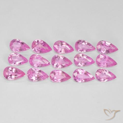 Gemme di Zaffiro Rosa medio naturale da 4.26 ct, Forma a pera, VVS-VS
