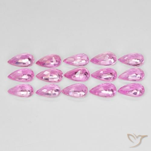 Gemme di Zaffiro Rosa medio naturale da 4.26 ct, Forma a pera, VVS-VS