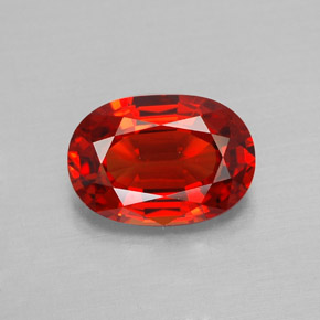 Zaffiro naturale arancione da 1,90 ct, taglio ovale, VVS