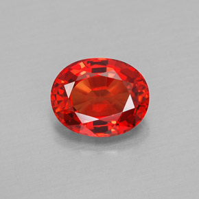 Zaffiro naturale arancione da 1,59 ct, taglio ovale, VVS