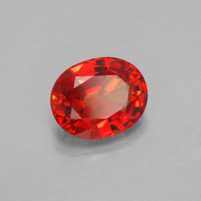 Zaffiro naturale arancione da 1,59 ct, taglio ovale, VVS