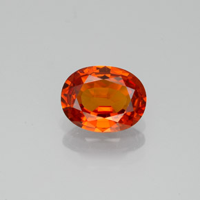 Zaffiro naturale arancione da 1,21 ct, taglio ovale, VVS