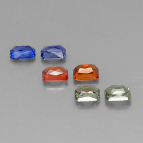 Zaffiro naturale multicolore da  ct, taglio smeraldo, VVS-VS