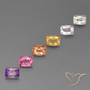 Gemme di Zaffiro Multicolore naturale da 1.93 ct, Ottagonale / Taglio smeraldo, VVS-VS