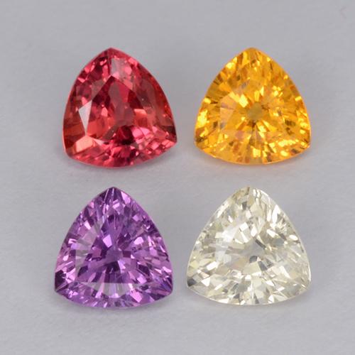 Zaffiro naturale multicolore da 1,26 ct, trillion, VVS-VS