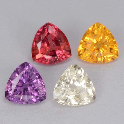 Zaffiro naturale multicolore da 1,26 ct, trillion, VVS-VS