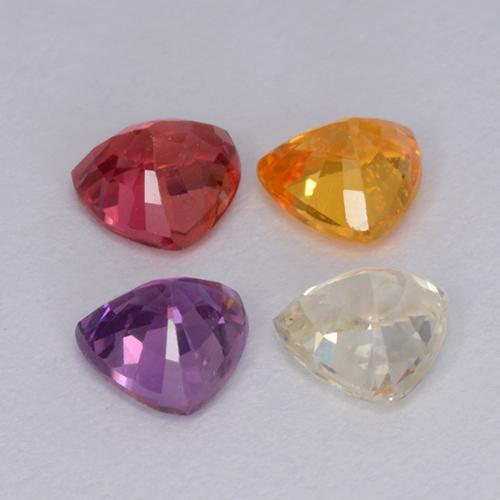 Zaffiro naturale multicolore da 1,26 ct, trillion, VVS-VS