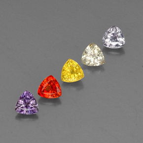 Gemme di Zaffiro Multicolore naturale da 1.77 ct, Taglio trillion, VVS-VS