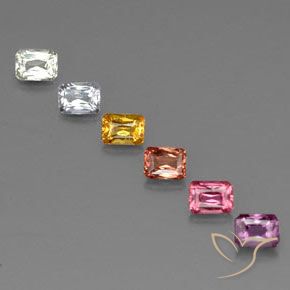 Gemme di Zaffiro Multicolore naturale da 1.83 ct, Ottagonale / Taglio smeraldo, VVS-VS