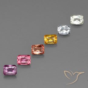 Gemme di Zaffiro Multicolore naturale da 1.83 ct, Ottagonale / Taglio smeraldo, VVS-VS