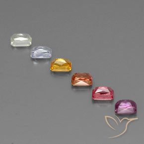 Gemme di Zaffiro Multicolore naturale da 1.83 ct, Ottagonale / Taglio smeraldo, VVS-VS