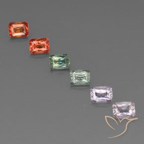 Gemme di Zaffiro Multicolore naturale da 1.62 ct, Ottagonale / Taglio smeraldo, VVS-VS