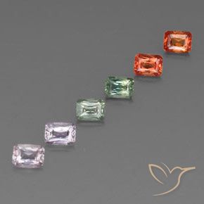 Gemme di Zaffiro Multicolore naturale da 1.62 ct, Ottagonale / Taglio smeraldo, VVS-VS