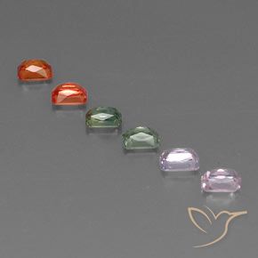 Gemme di Zaffiro Multicolore naturale da 1.62 ct, Ottagonale / Taglio smeraldo, VVS-VS