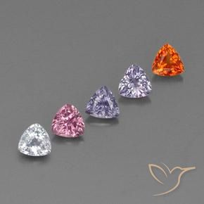 Zaffiro naturale multicolore da 1,50 ct, trillion, VVS-VS