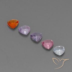 Zaffiro naturale multicolore da 1,50 ct, trillion, VVS-VS