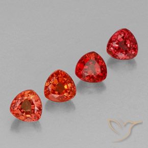 Zaffiro naturale arancione da 1,62 ct, trillion, VS