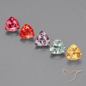 Gemme di Zaffiro Multicolore naturale da 1.84 ct, Taglio trillion, VS