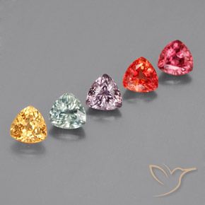Gemme di Zaffiro Multicolore naturale da 1.84 ct, Taglio trillion, VS