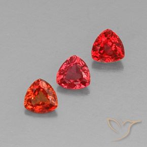 Gemme di Zaffiro Rosso brillante naturale da 1.03 ct, Taglio trillion, VS