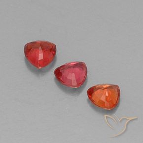 Gemme di Zaffiro Rosso brillante naturale da 1.03 ct, Taglio trillion, VS