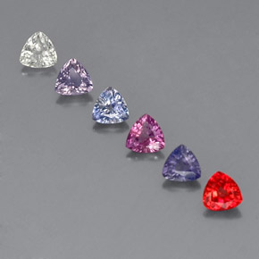 Zaffiro naturale multicolore da 1,80 ct, trillion, VVS-VS