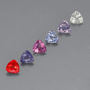 Zaffiro naturale multicolore da 1,80 ct, trillion, VVS-VS