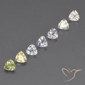 Zaffiro naturale multicolore da 2,39 ct, trillion, VVS-VS