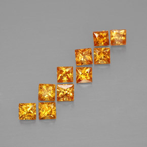 Zaffiro naturale arancione da  ct, quadrato, VVS-VS