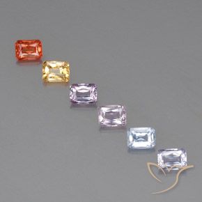 Gemme di Zaffiro Multicolore naturale da 1.87 ct, Ottagonale / Taglio smeraldo, VS