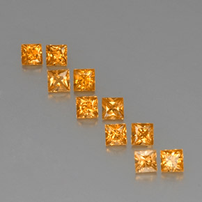 Zaffiro naturale arancione da 1,99 ct, quadrato, VVS-VS