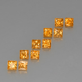 Zaffiro naturale arancione da 1,99 ct, quadrato, VVS-VS