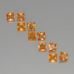 Zaffiro naturale arancione da 1,76 ct, quadrato, VVS-VS