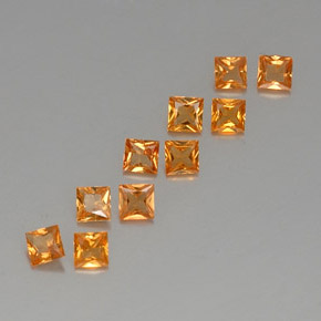 Zaffiro naturale arancione da 1,76 ct, quadrato, VVS-VS