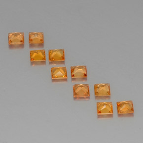 Zaffiro naturale arancione da 1,76 ct, quadrato, VVS-VS