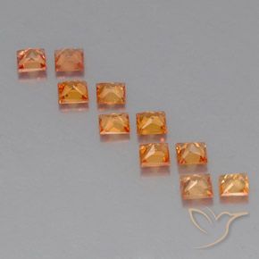 Zaffiro naturale arancione da 1,51 ct, quadrato, VVS-VS