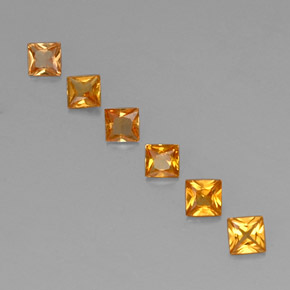 Zaffiro naturale arancione da 0,91 ct, quadrato, VS