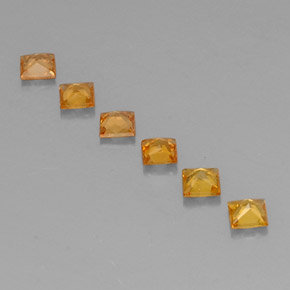 Zaffiro naturale arancione da 0,91 ct, quadrato, VS