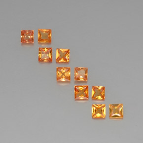 Zaffiro naturale arancione da 1,52 ct, quadrato, VVS-VS