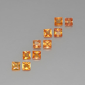 Zaffiro naturale arancione da 1,52 ct, quadrato, VVS-VS