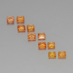 Zaffiro naturale arancione da 1,52 ct, quadrato, VVS-VS