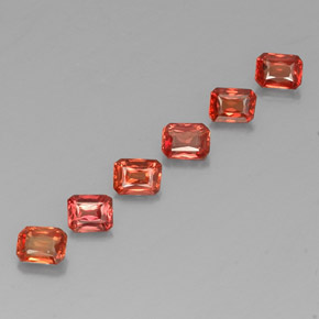 Zaffiro naturale arancione da 1,71 ct, taglio smeraldo, VS