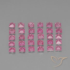 Gemme di Zaffiro Rosa porpora reale naturale da 5.26 ct, Quadrato, VVS-VS