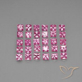 Gemme di Zaffiro Rosa medio naturale da 4.49 ct, Quadrato, VVS-VS