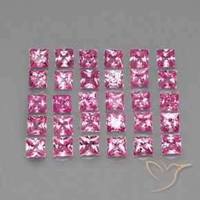 Gemme di Zaffiro Rosa medio naturale da 4.49 ct, Quadrato, VVS-VS
