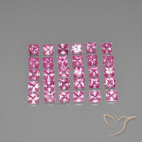 Gemme di Zaffiro Rosa scuro naturale da 4.85 ct, Quadrato, VVS-VS
