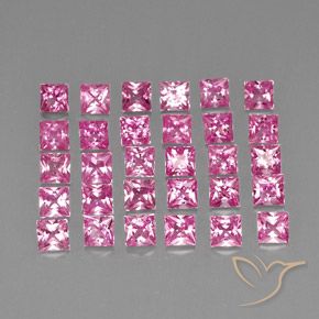 Gemme di Zaffiro Rosa scuro naturale da 4.85 ct, Quadrato, VVS-VS